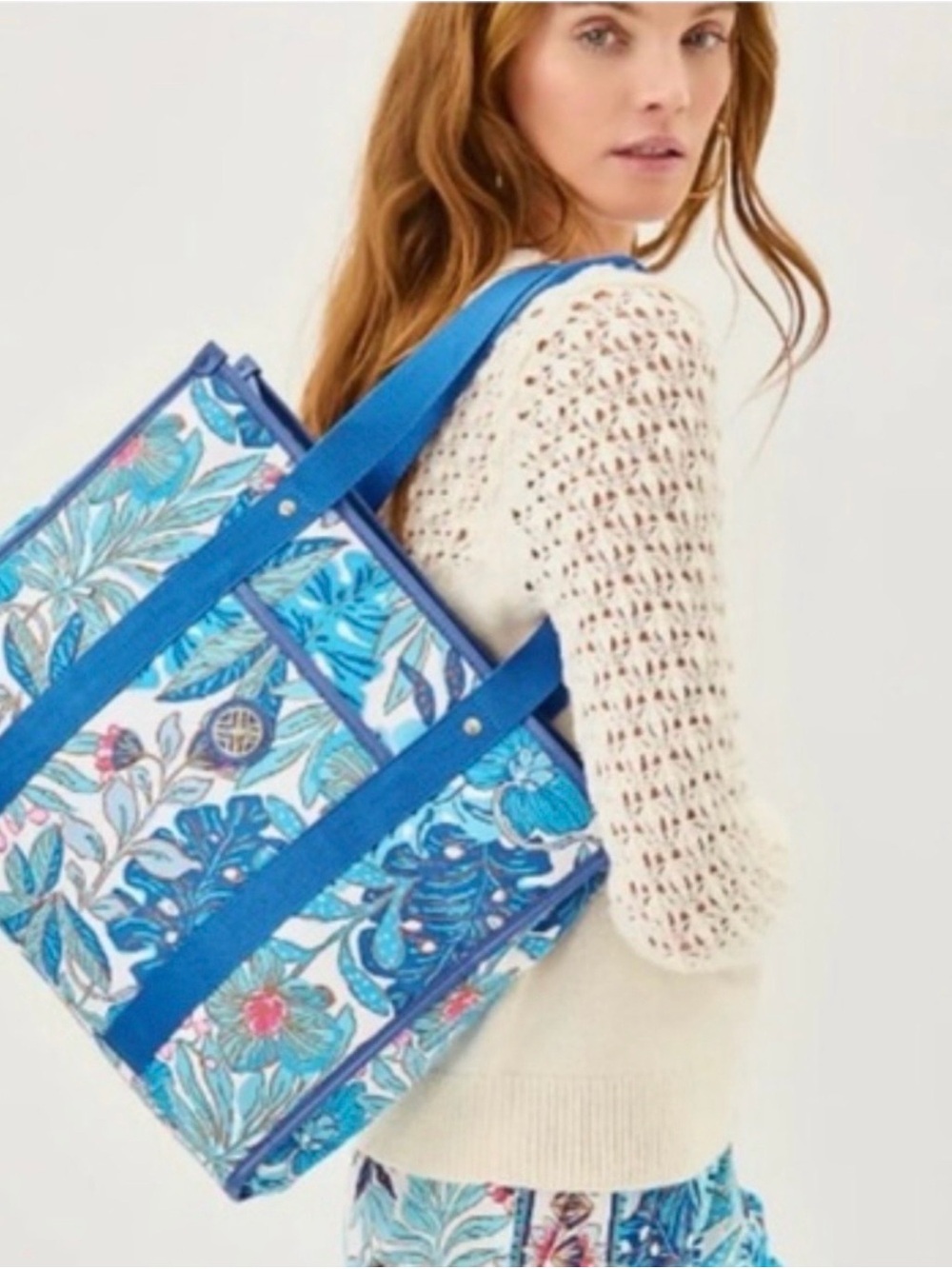 Lilly Pulitzer 3 Piece Set Best Fronds Forever Duffel Tote & Pouch EUC - Picture 11 of 16